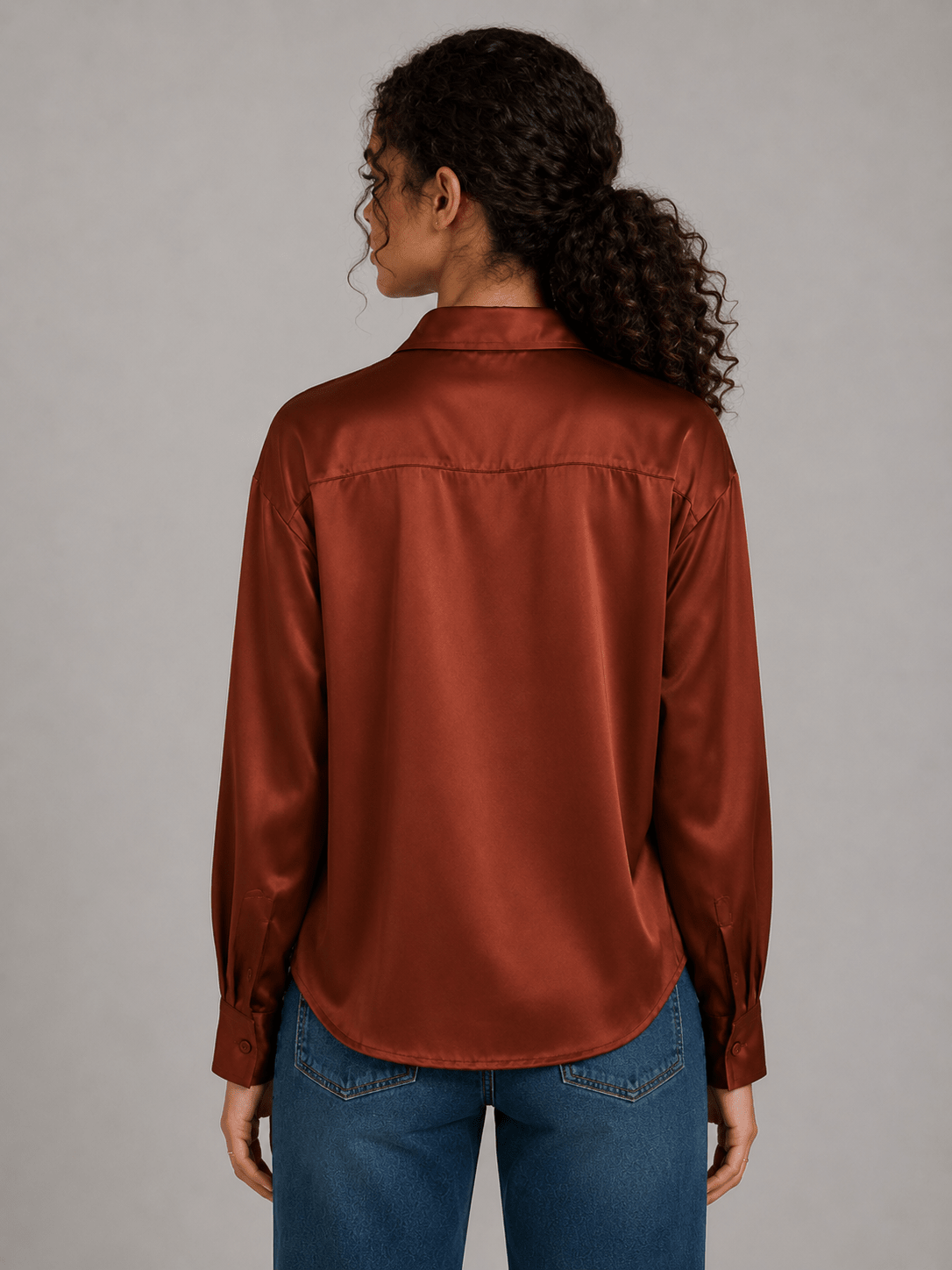 Copper Satin Oversized Chemise 🤎✨ - The ENK